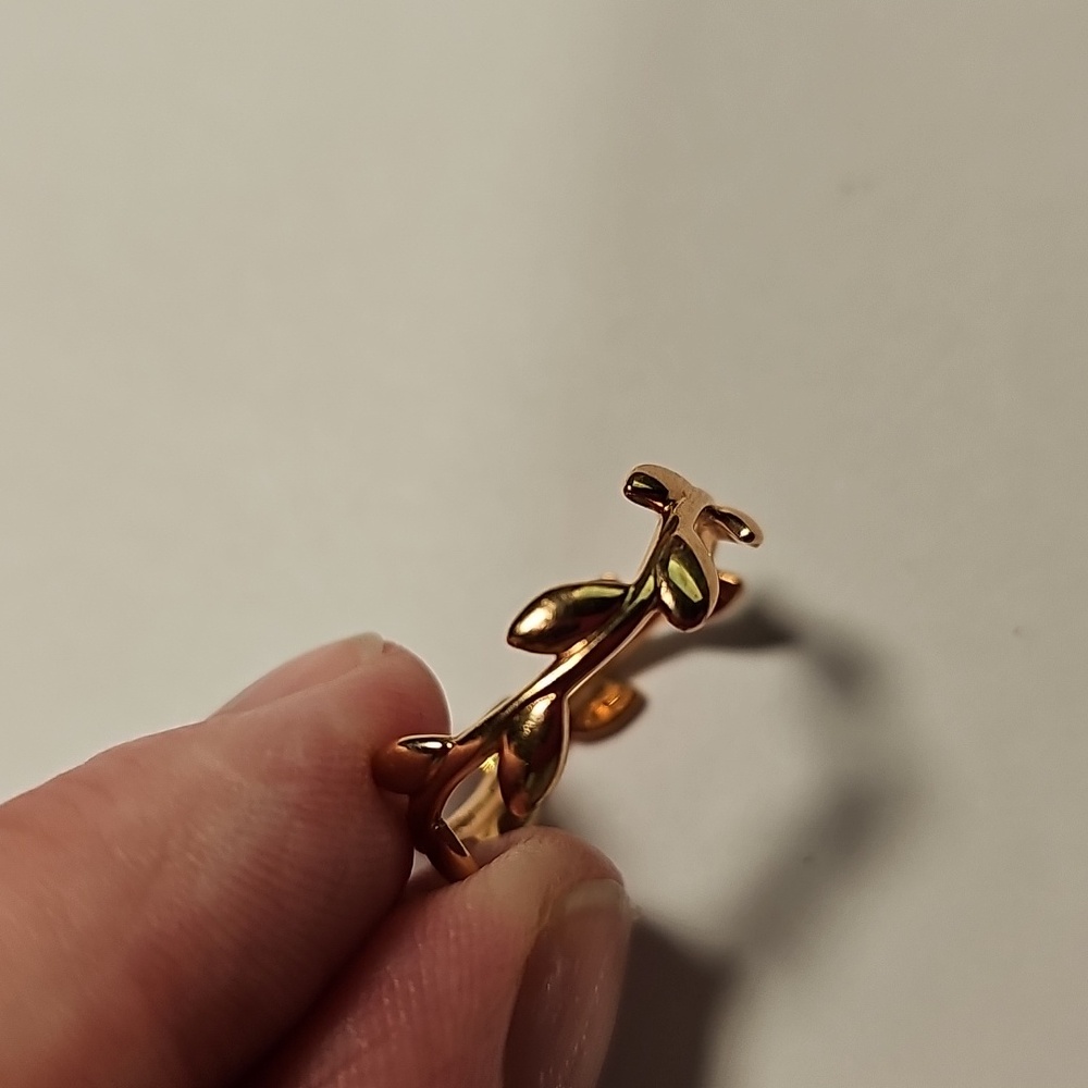 Tiffany 18k Rose Gold Olive Branch Ring Size 7